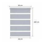 Persiana Día y Noche - Gris Claro - 32 Tamaños - BOJANEK Día y Noche - Instalación No Invasiva, Sin Necesidad de Taladrar, Ajuste por Cadena, Soportes Ajustables para Diferentes Grosos de Ventanas, Diseño Moderno, Protección de Luz y Privacidad, Perfecta