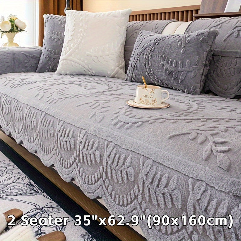 1 Funda de Sofá de Felpa con Estampado de Leopardo - Gruesa, Cálida, Imitación, Protector de Sofá Antideslizante y Apto para Mascotas para Sala de Estar, Dormitorio, Decoración de Oficina, Se Adapta a Múltiples Tamaños de Sofá, Fundas de Sofá para Sala de