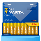 Pilas | Pilas AA Alcalinas de Alto Rendimiento, VARTA Longlife, Ultra Larga Duración, Energía Continua, Ideal para Controles Remotos, Juguetes