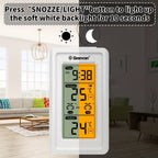 1 pieza GEEVON Medidor de temperatura sin varillas digital para interior y exterior con hora, máxima, mínima, monitor de temperatura con medición de 200 pies/60 m, medidor de temperatura ambiente sin batería, servidor sin función de transmisión