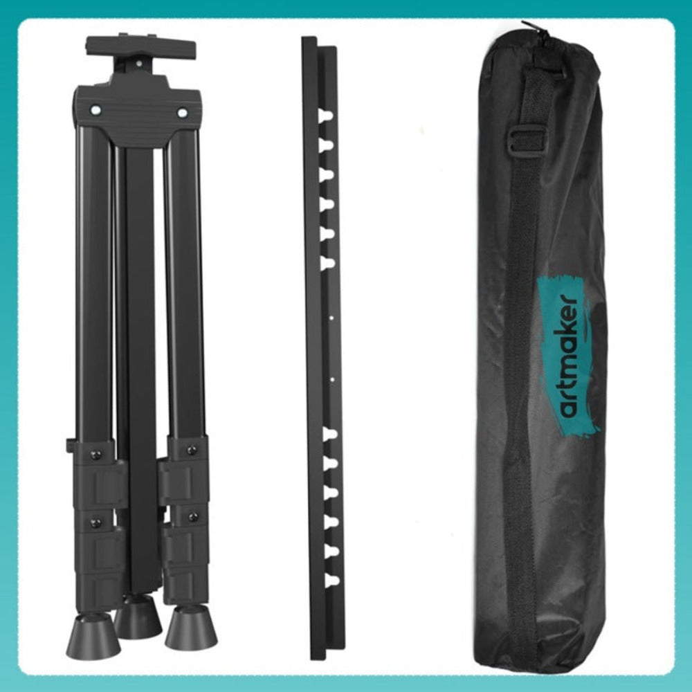 Set de Pintura Artística Artmaker con Caballete de Aluminio de 170 cm, Estuche y 3 Lienzos de Pintura de 24x30 cm, Incluye 12 Pinturas Acrílicas de 12 ml Cada Una, 10 Pinceles y Paleta de Pintura – Kit Completo de Pintura para Niños, Adolescentes y Adulto