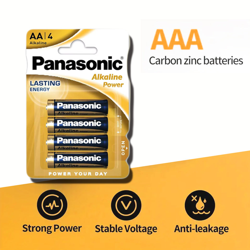 Baterías Alcalinas AA/AAA (LR6/LR03) 1.5V - 24/48piezas Baterías Panasonic Baterías de Juguetes Baterías de Control Remoto - Energía Duradera y Confiable | Para Controles Remotos, Ratones, Linternas, Relojes Despertadores | Marca Panasonic