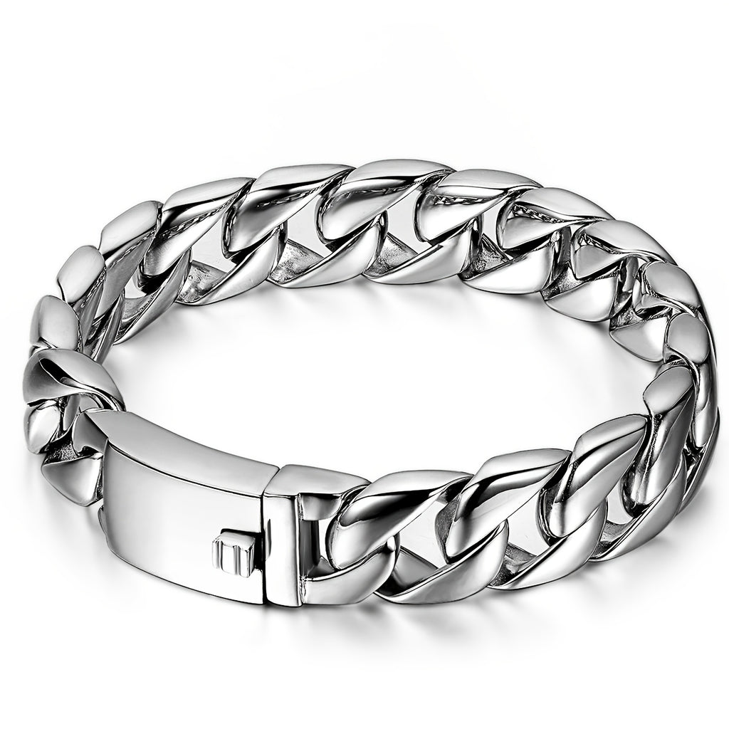 Pulsera de motociclista para hombre de acero inoxidable, cadena pulida de alta calidad, adecuada para uso diario, regalo de joyería para esposo, padre, novio