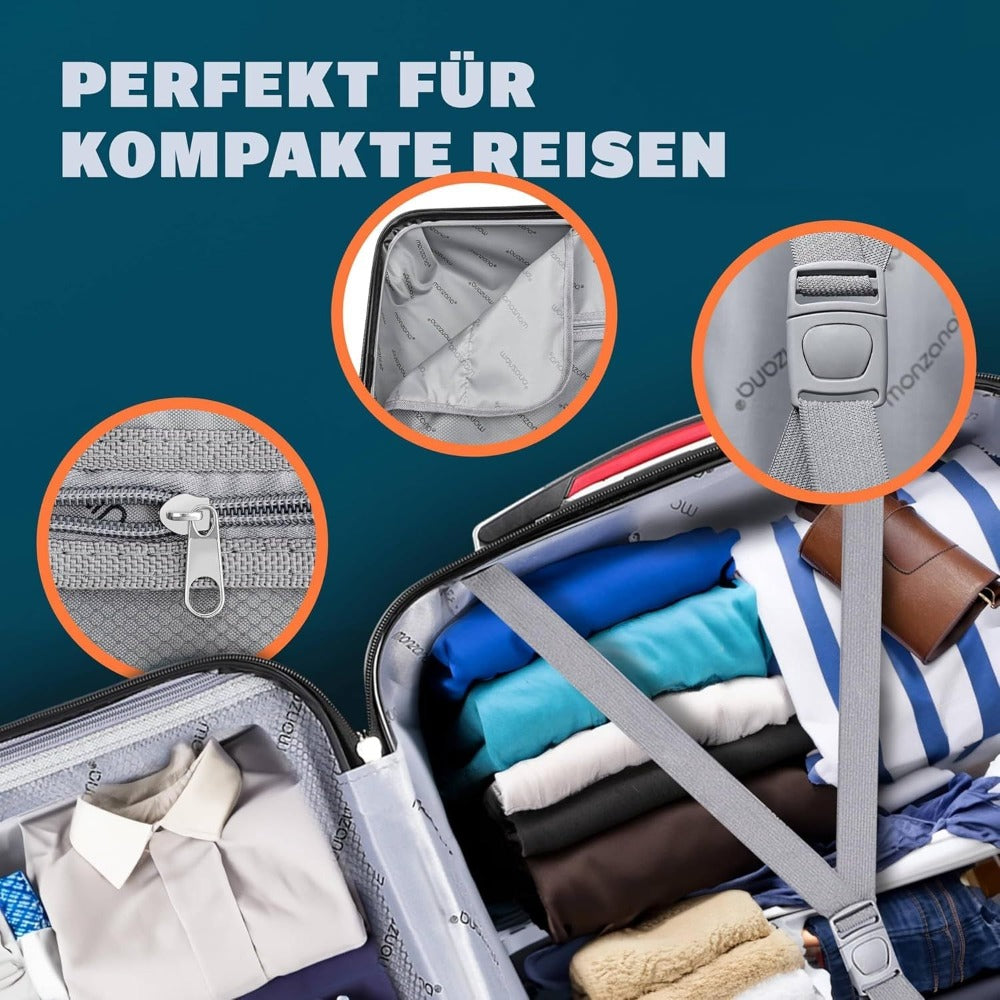 MONZANA® Maleta Rígida Baseline M Color Negro Equipaje de Viaje 34L peso 2,25Kg con ruedas 360° trolley 2 asas valija
