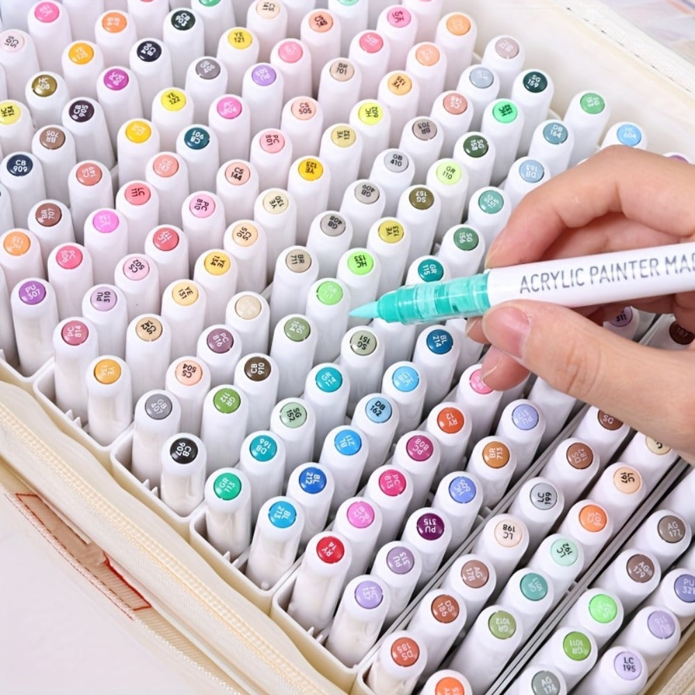 Languo Nuevo Set de Rotuladores Acrílicos de 240 Colores, Colores Vibrantes y Ricos para una Creatividad Sin Esfuerzo. Garantiza una Retención de Color Duradera Sin Decoloración en Tus Obra de Arte. Perfecto para Contornear, Sombreado y Detallar