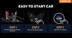Arrancador portátil de batería de coche KOPUO 6000A - Herramienta profesional de mecánico automotriz (hasta 8.5L gasolina/7L diésel) Banco de baterías de emergencia de 12V con pinzas de seguridad inteligentes, pantalla LCD, diseño de luz LED ultrabrillant