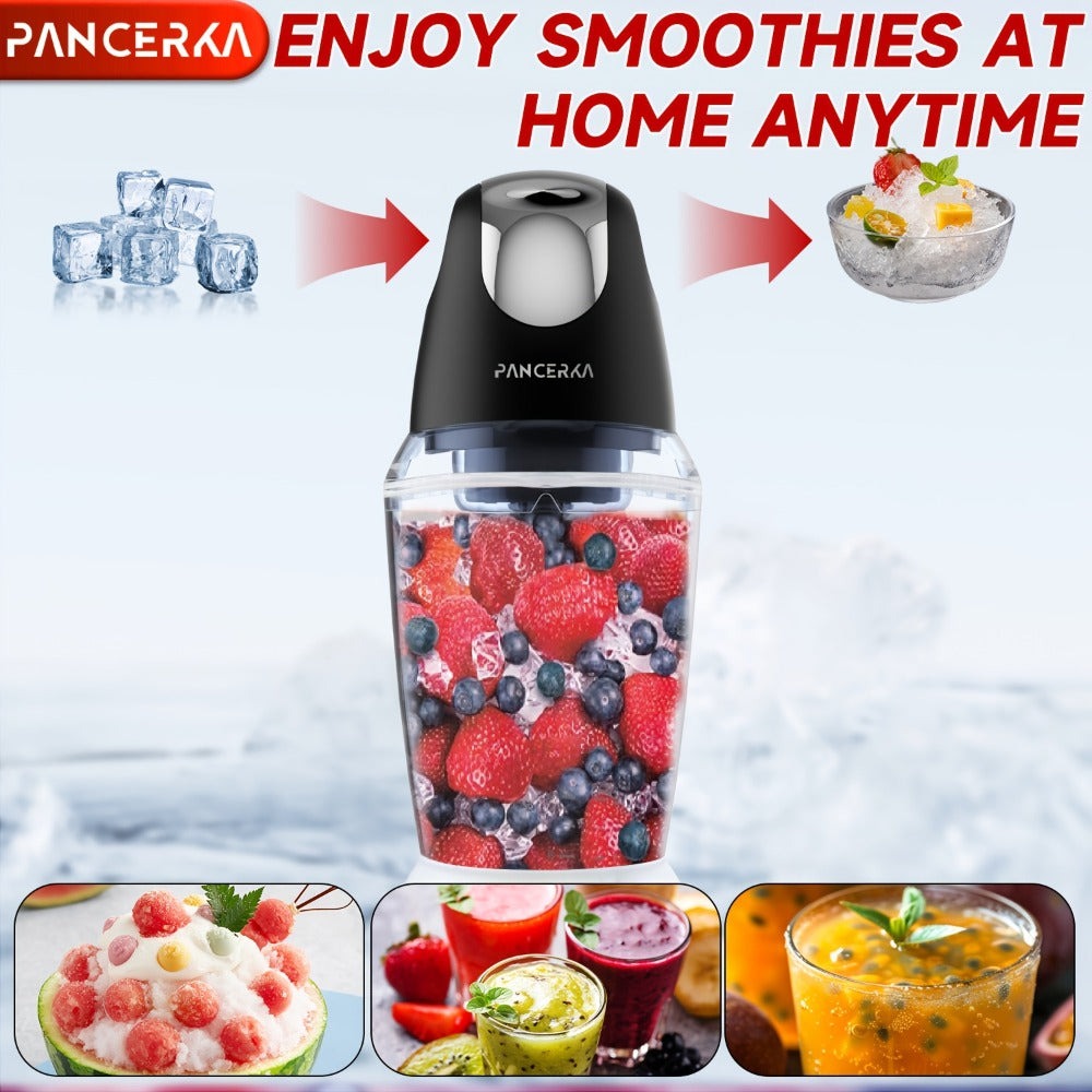 PANCERKA 1500ML Procesador de Alimentos Eléctrico con Picadora de Carne, Picadora, Batidora de Huevos y 6 Cuchillas, para Carne, Batidos, Verduras, Puré, Frutas, Ajo, Grande/Pequeño