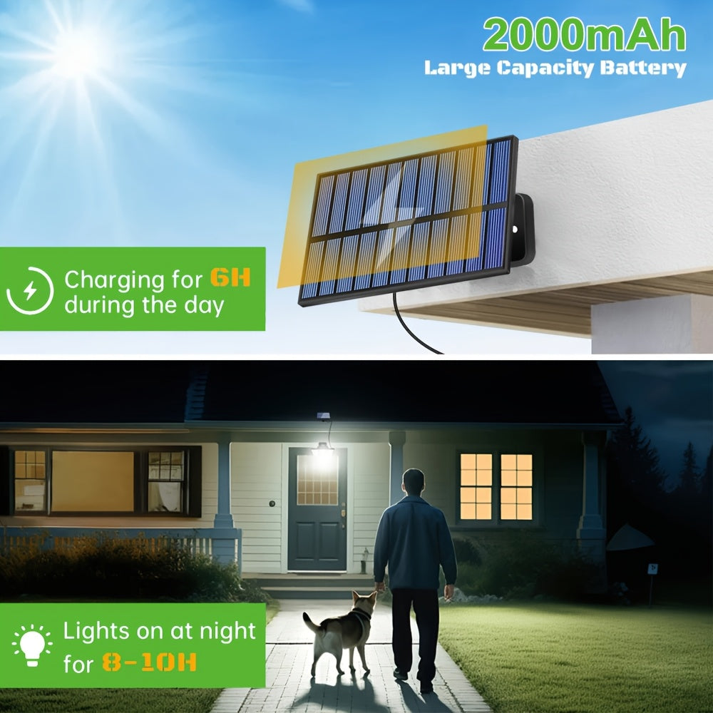 Luz solar LED con sensor de movimiento 4pcs | Para jardín, patio, garaje y seguridad exterior