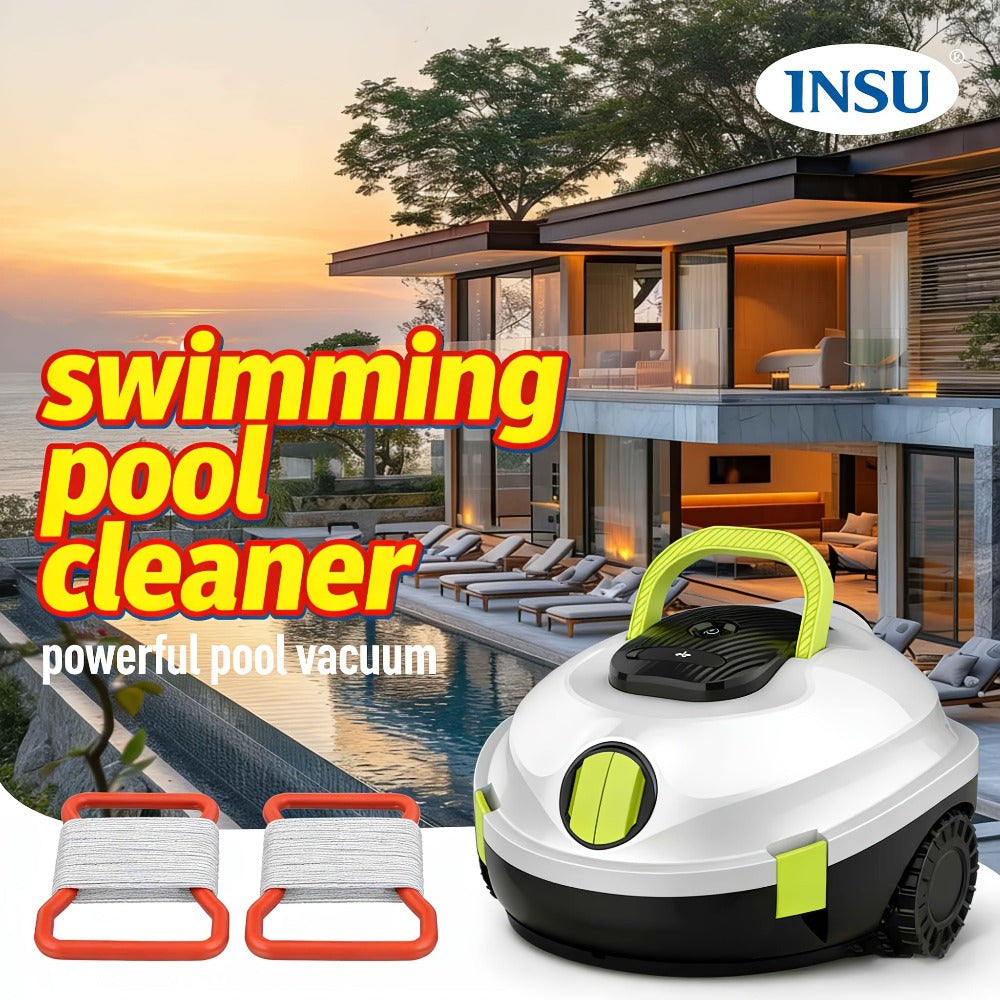Limpiadora de piscina inalámbrica INSE Y10 - Esencial para la limpieza de primavera, motor de 40W, doble succión, succión de 46000Pa, cesta de filtro de 2.2L, apta para piscinas de más de 2.5m, IPX8, autoestacionamiento, segura para todas las edades