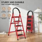 Escalera plegable para limpieza, almacenaje y bricolaje | metal y plegable
