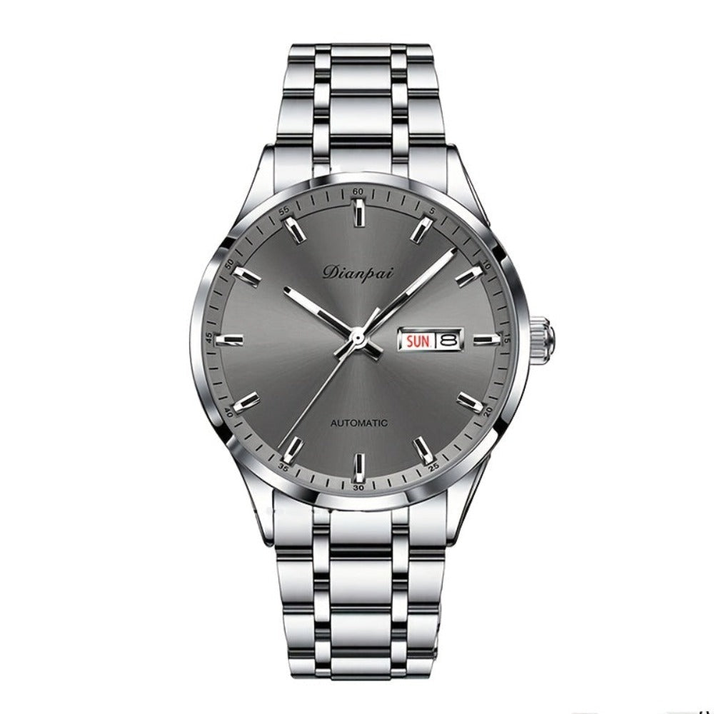 Dianpai Reloj mecánico automático de caja de latón para mujer, sofisticado y elegante, con un estilo deportivo casual y moderno, perfecto como regalo de cumpleaños