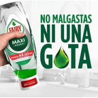 FAIRY Maxi Poder Duplo 900 ml Lavavajillas Liquido a Mano 2x450 ml Con Poder Antigrasa, Limpieza Facil Platos, Ollas Y Sartenes Mas Grasientas