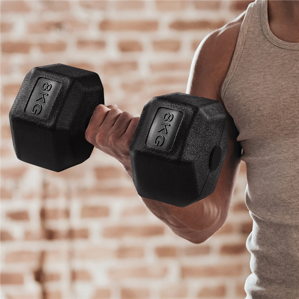 Juego de 2 Mancuernas Costoffs, Mancuernas de Hierro Fundido Hexagonales para Aeróbica, Gimnasia y Entrenamiento de Fitness