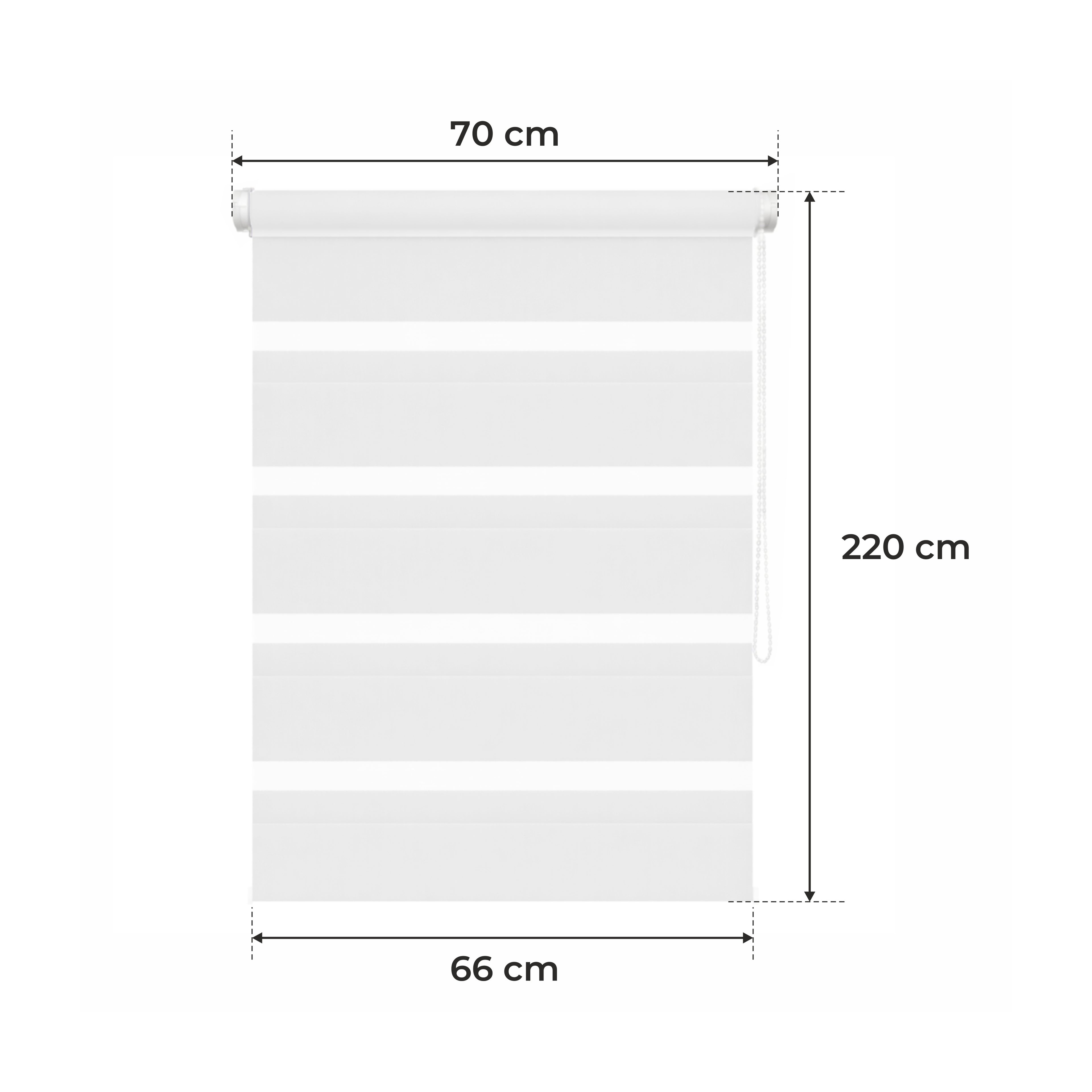 Cortina Opaca Día y Noche - BLANCA - 32 Tamaños - BOJANEK DÍA Y NOCHE - No Invade la Ventana, Instalación Sin Taladrar, Ajuste de Cadena, Soportes Ajustables para Diferentes Grosores de Ventana, Diseño Moderno, Protección Contra la Luz y la Privacidad, Id