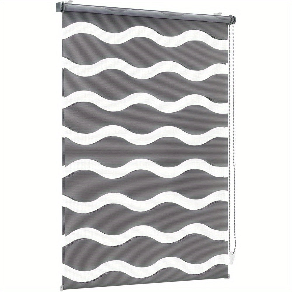 Persiana enrollable Sekey sin taladro, altura ajustable infinitamente con transparencia y blackout, para ventanas de 45-90cm, blanco/blanco.
