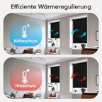 Persiana Blackout Sekey sin perforaciones, fijación con abrazadera, 55 cm de ancho, persiana lateral, protección contra el calor, pantalla de privacidad y protección solar, montaje en pared, montaje en techo, persiana con abrazadera para ventanas y puerta