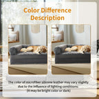 Cama Extra Grande para Perros Adecuada para Adultos | Cama Ortopédica para Siesta con Piel Sintética Lavable | Plegable y Portátil, Adecuada para Sala de Estar, Salón | Proporciona Espacio Amplio para Dormir para Adultos y Mascotas