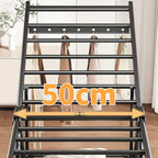 Perchero Plegable de Aluminio Resistente con Estante para Zapatos - Diseño en 3 Segundos, Altura Ajustable, 4 Ruedas para Uso Interior/Exterior, Montaje Sin Herramientas, Estabilidad en Forma de A, Ahorro de Espacio Gris, Secado de Ropa Portátil, Construc