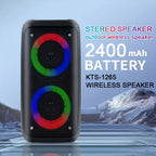 Altavoz Bluetooth | Altavoz Boombox Inalámbrico con Subwoofer: Gran Altavoz Estéreo para Exteriores Equipado con Iluminación RGB y Capacidad TWS