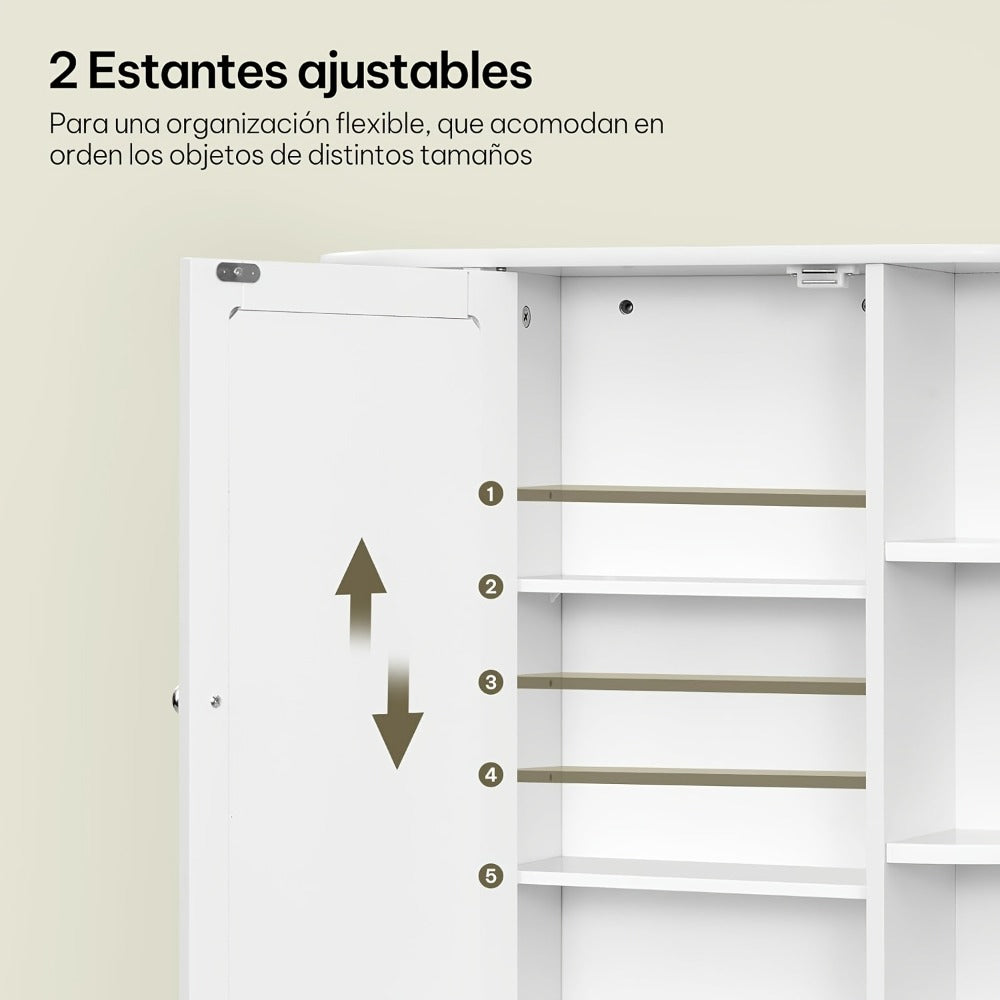 Armario de baño con almacenamiento ajustable | Para lavabo, baño y pasillo