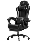 Silla Gaming con Masaje Lumbar Incorporado, Diseño Ergonómico Soporte Lumbar Ajustable y Reposacabezas, Silla de Computadora Giratoria de 360 Grados Reclinable para Oficina, Ideal para Juegos/Trabajo de Larga Duración