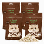PACK 4 Arena para Gatos AGROMERANTE Arena de Tofu BPS para Gatos sin Polvo Fácil de Aglomerar Controla los Olores se Lanza en el Inodoro 4Pcs aglomera 6L