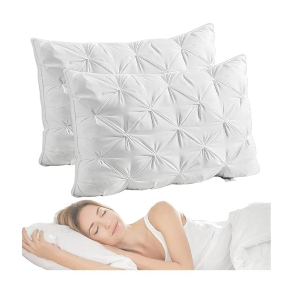 1/2 Piezas de Almohadas de Soporte para el Cuello para un Sueño Relajante, Suaves y Cómodas,Almohada Alta 900g Núcleo de Almohada para Dormir, Absorbe la Humedad y es Transpirable, Adecuadas para Dormitorio, Sala de Estar, Decoración del Hogar