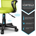 Silla de Oficina TRESKO® con Reposabrazos, Altura Ajustable Continua | Silla Giratoria de Malla Transpirable | Silla de Escritorio con Ruedas de Plástico Ligeras, Superficie Acolchada, Ajuste Ergonómico | Silla de Ordenador Ideal para Oficina en Casa, Hab