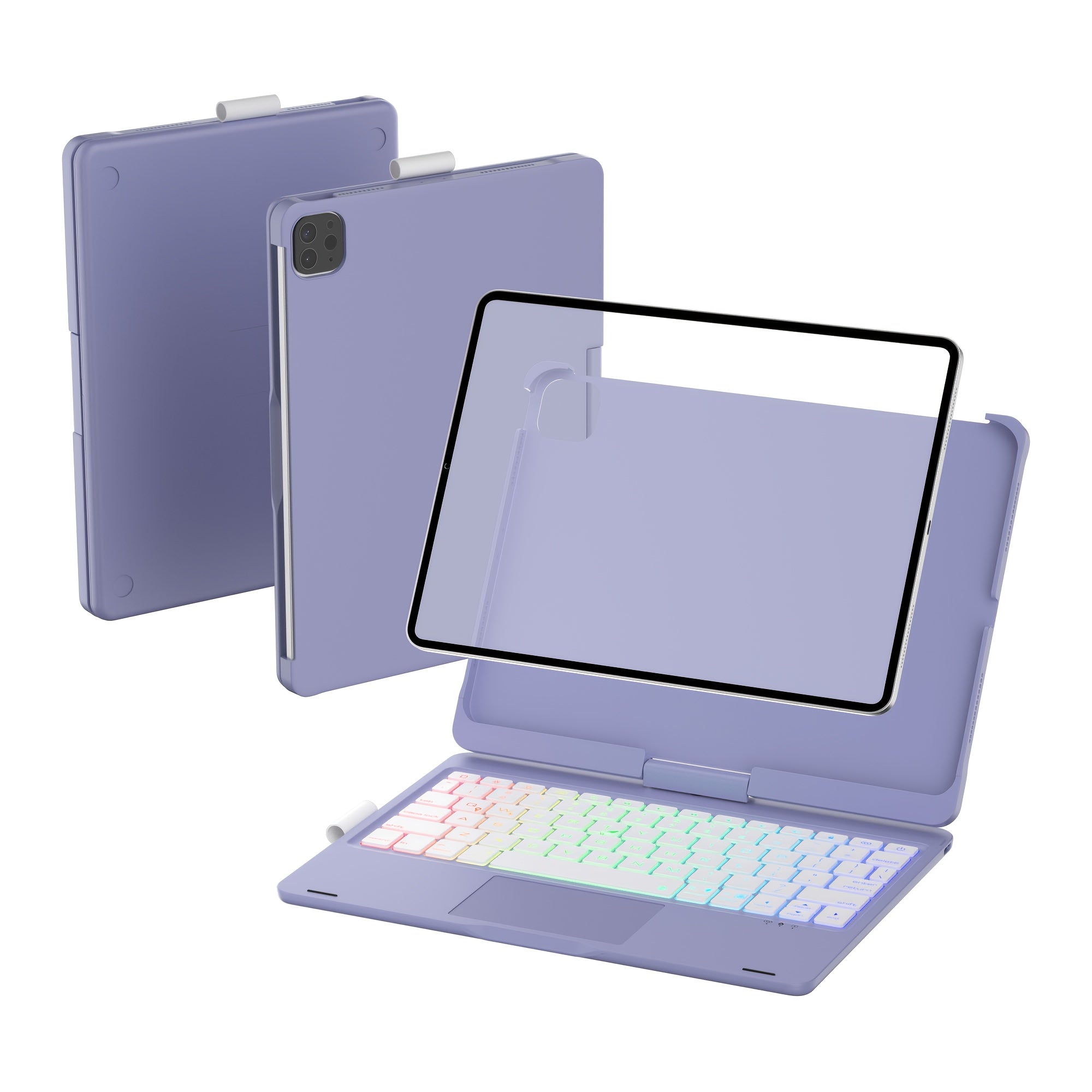 Funda con teclado giratorio para iPad para escritura, estudio y trabajo móvil