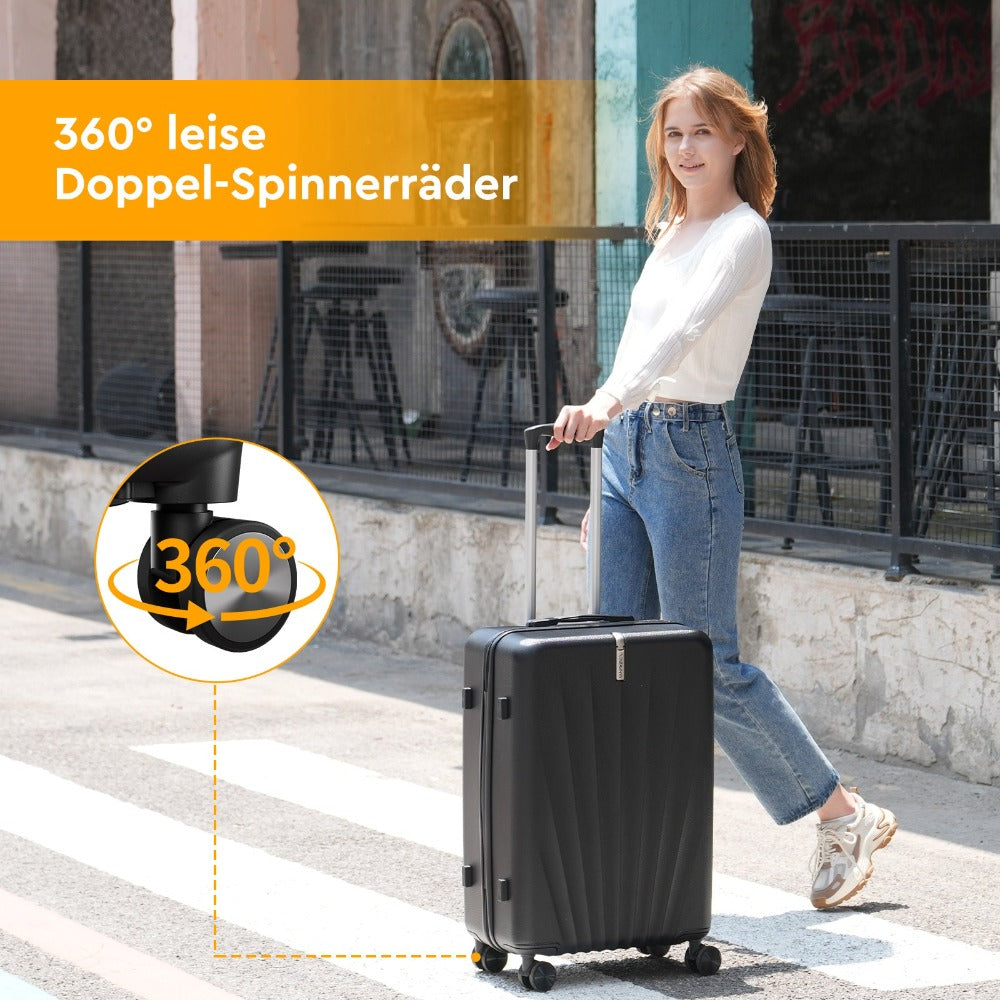 Juego de 5 piezas de equipaje, juego de viaje para trolley de negocios y viajes, cerradura TSA, ruedas de 360°