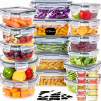Bowls de Almacenamiento de Alimentos de Varios Tamaños, Juego de 26 Piezas/Juego de 14 Piezas, Contenedores de Organización de Cocina, Recipientes Apilables para Comidas, Aptos para Lavavajillas, Microondas y Refrigerador - Tamaños Versátiles para Almacen
