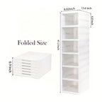 Cajas de Zapatos Apilables, Contenedores de Almacenamiento de Zapatos de Plástico Engrosado de 6 y 9 Niveles – Estante de Zapatos Plegable y Colapsable con Diseño de Tapa Abatible, No Requiere Montaje, Diseño Vertical Ahorrador de Espacio, Adecuado para Z