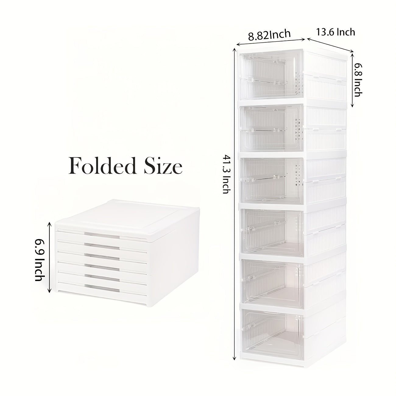 Cajas de Zapatos Apilables, Contenedores de Almacenamiento de Zapatos de Plástico Engrosado de 6 y 9 Niveles – Estante de Zapatos Plegable y Colapsable con Diseño de Tapa Abatible, No Requiere Montaje, Diseño Vertical Ahorrador de Espacio, Adecuado para Z
