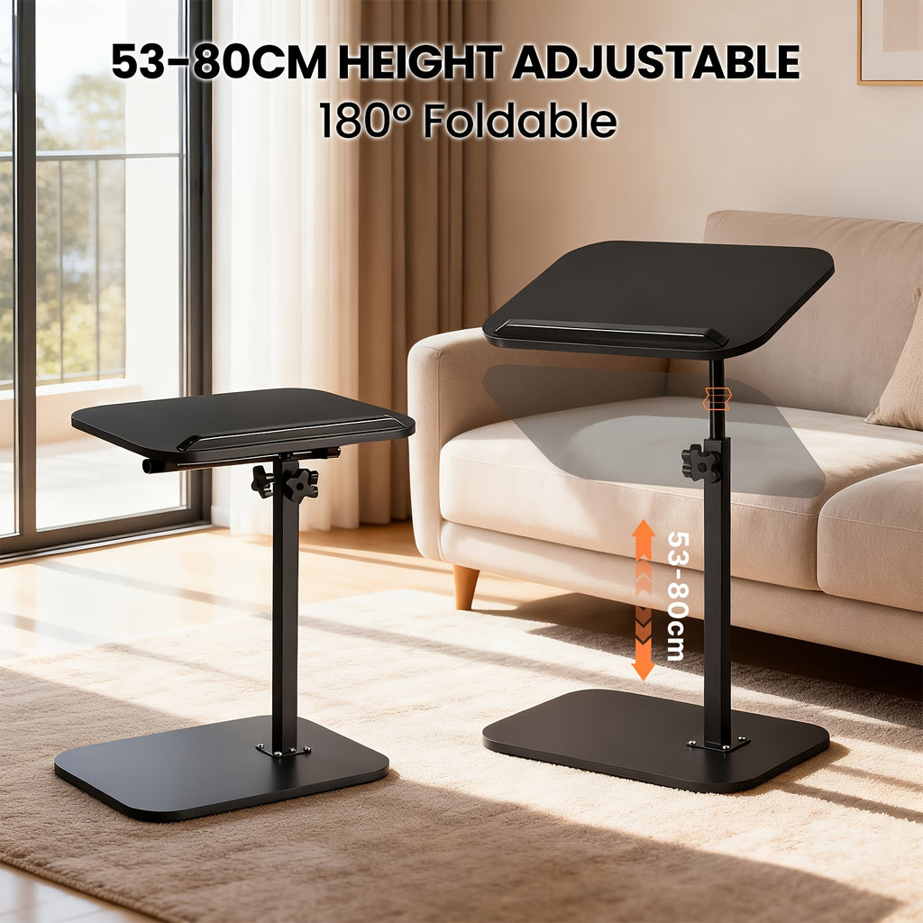 Escritorio | Escritorio de Oficina en Forma de C con Altura Ajustable y Estación de Trabajo Giratoria 360° - Mesa Compacta Ahorradora de Espacio
