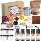 Kit de Fabricación de Velas de Cera de Soja XL ZoZoBlask para Niños – Regalo de Vacaciones con Mechas de Algodón, Tintes de Madera, Derretidor, Aceites Esenciales y Tarros para Velas
