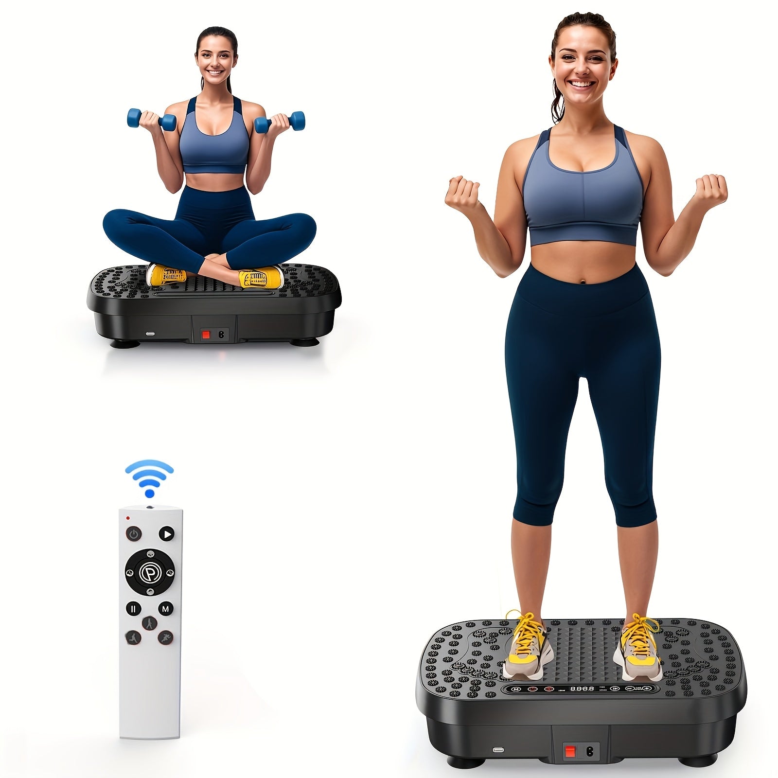 Placa de vibración inteligente para ejercicio, pérdida de peso y drenaje linfático, salud - Plataforma de entrenamiento de cuerpo completo con 99 niveles de velocidad, tecnología de vibración silenciosa, diseño portátil para gimnasio en casa, tonificación