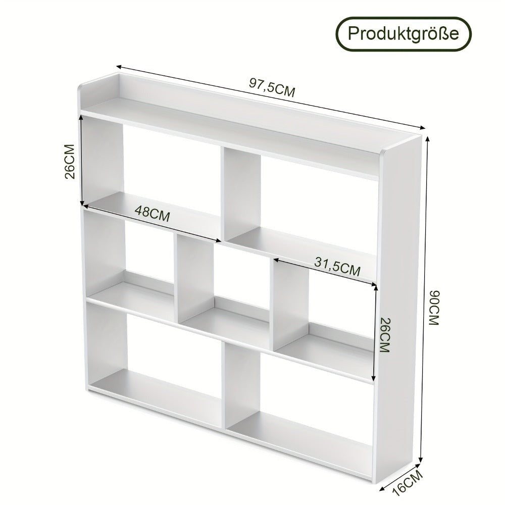 Estantería de Madera/Divisor de Ambiente 102*20*90cm, Unidad de Almacenamiento de Gabinete de Exhibición de 4 Niveles, Divisor de Ambiente, Partición, Librero, Estantería