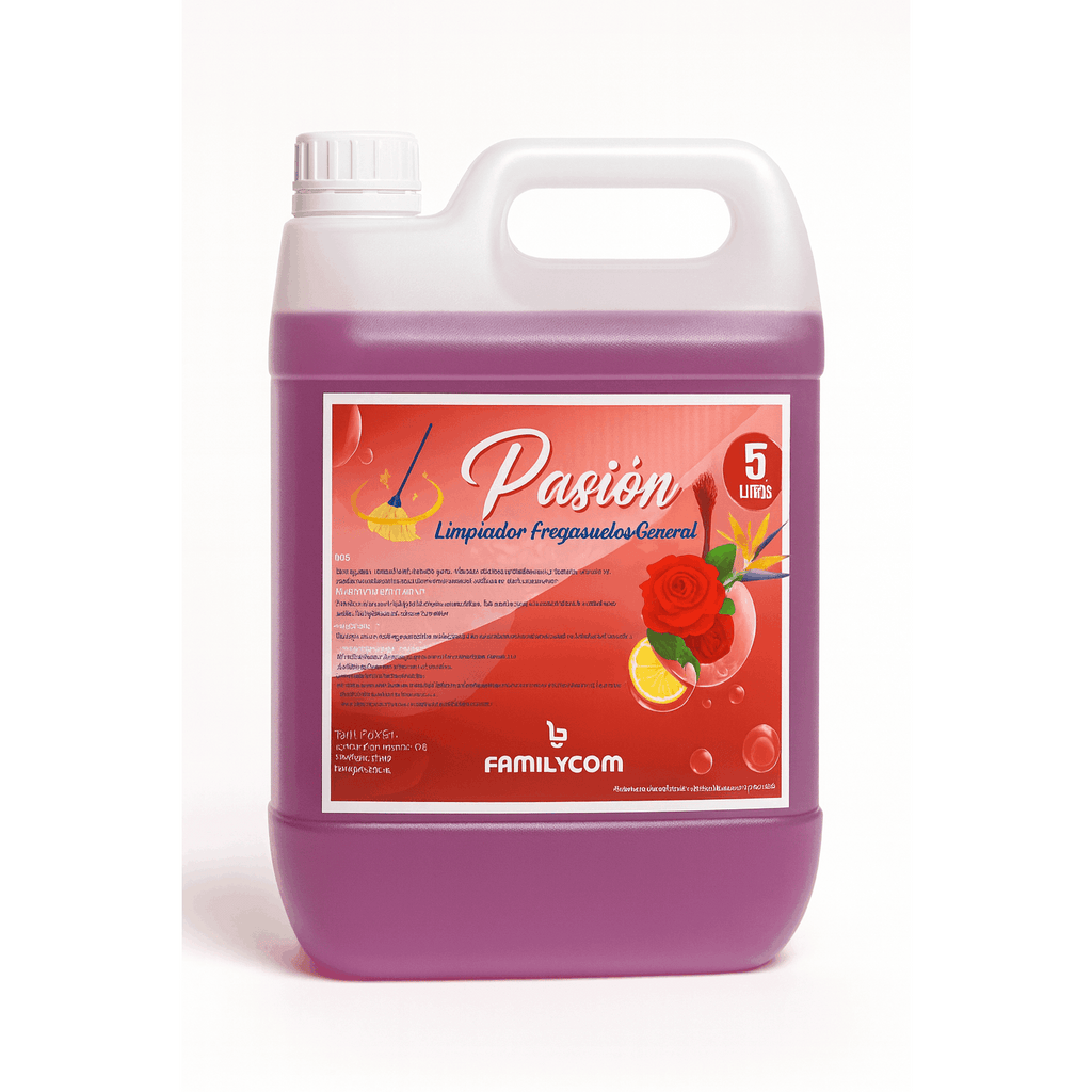 Fregasuelos Concentrado. Fregasuelos Perfumado Duradero. PH Neutro. Aroma Aloe Marsella y Pasión. 5 Litros