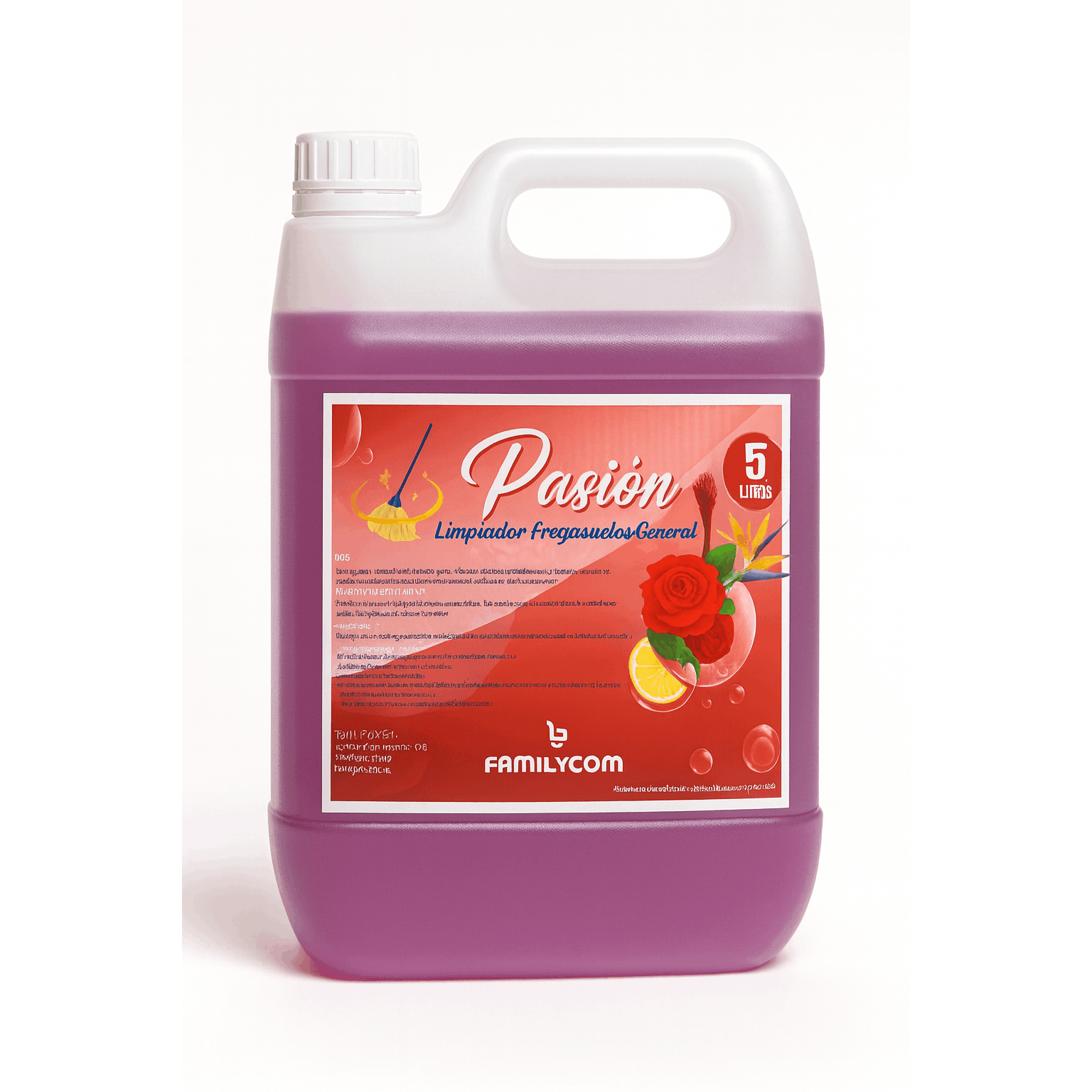 Fregasuelos Concentrado. Fregasuelos Perfumado Duradero. PH Neutro. Aroma Aloe Marsella y Pasión. 5 Litros