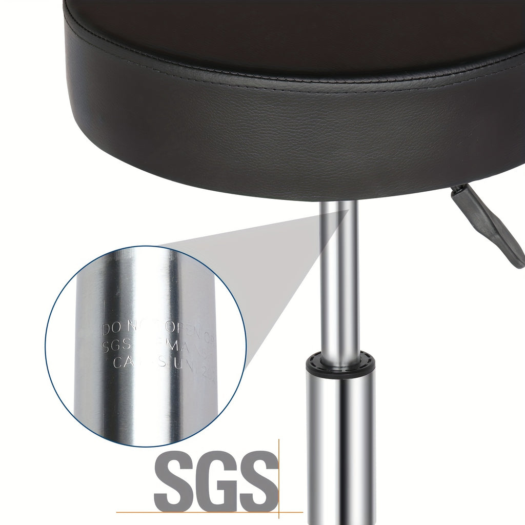Taburete Negro Giratorio con Reposapiés Ergonómico Ajuste de Altura de Trabajo de Oficina Silla de Masaje para Spa Salón de Tatuajes Clínica Dental Belleza