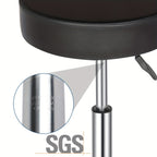 Taburete Negro Giratorio con Reposapiés Ergonómico Ajuste de Altura de Trabajo de Oficina Silla de Masaje para Spa Salón de Tatuajes Clínica Dental Belleza