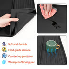 Alfombrilla de Café de Silicona 2 en 1 con Bordes Elevados y Diseño Antideslizante - Fácil de Limpiar, Duradera 59.94cm X 40.13cm para Máquinas de Café, Ideal para Uso en el Hogar y la Oficina, Accesorios para Barra de Café, Regalo Perfecto para Amantes d