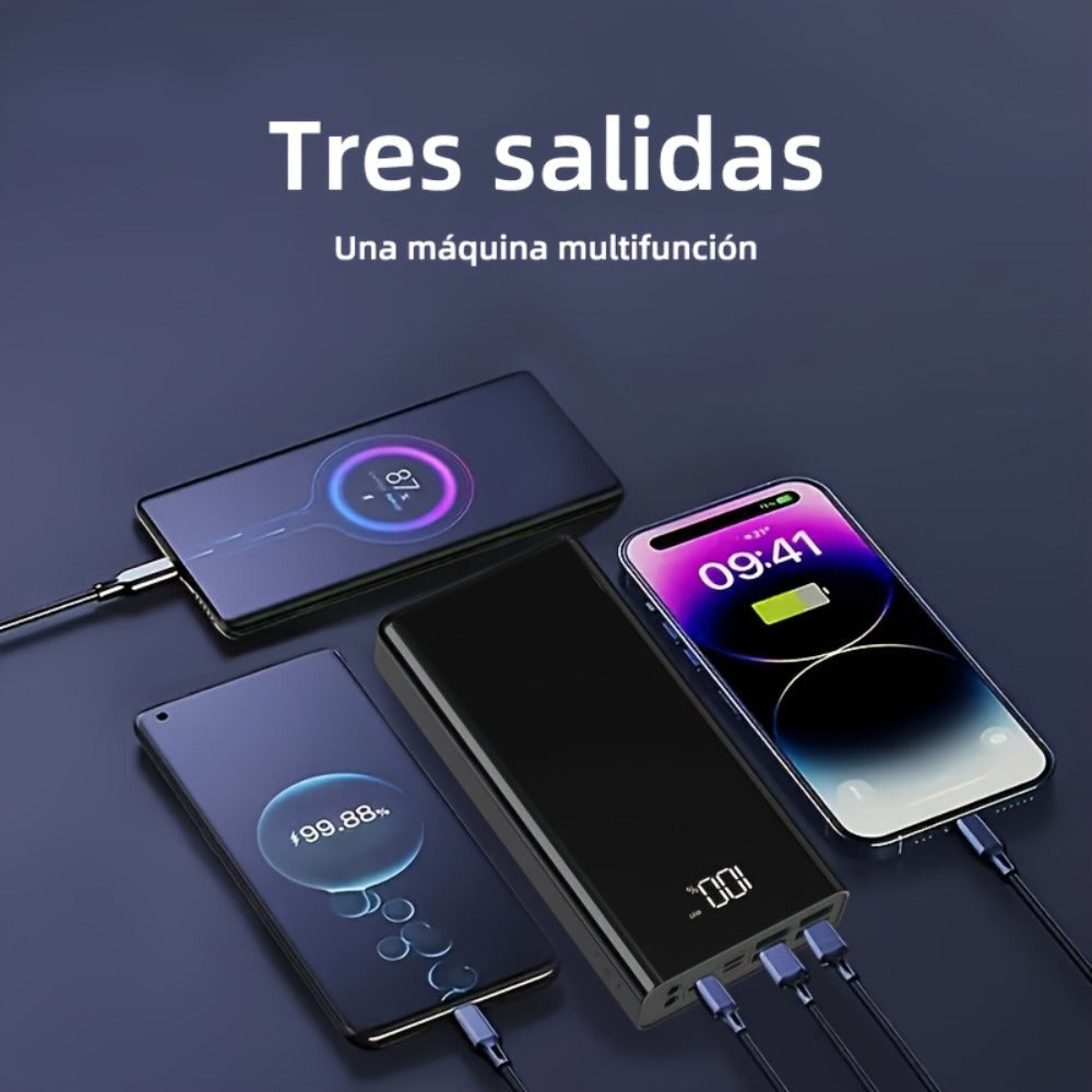 Batería Externa Portátil de Gran Capacidad de 50000mAh con Carga Súper Rápida, con Pantalla LED Digital/Doble Iluminación, 4 Interfaz USB, Tipo-C/Micro, Puede Cargar Múltiples Dispositivos al Mismo Tiempo, Paquete de Batería de Respaldo de Energía de Emer