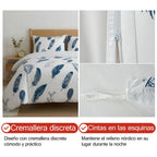 H HANSEL HOME Juego de Funda Nórdica Microfibra Transpirable – Set de Ropa de Cama con Funda de Edredón y Fundas de Almohada – Conjunto 2/3 Piezas para Dormitorio