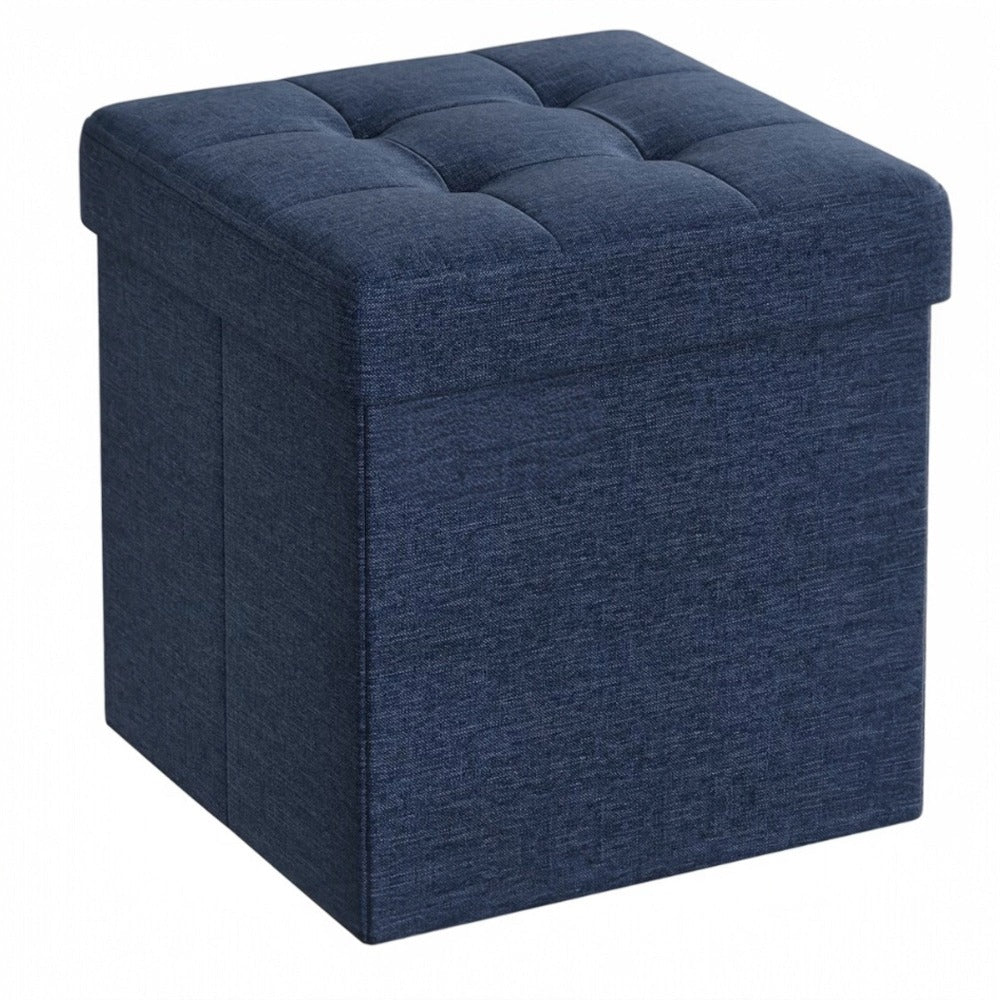 Puff o Banco de almacenaje Plegable | Taburete Reposapiés Otomana | Baúl de Almacenamiento | Taburete Reposapiés.para Cama, Dormitorio, salón, Comedor o Recibidor | 38x38x38cm | Soporta 300kg.