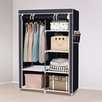 Armario Vestidor de Tela con Bolsillos Laterales Nyana Home - 5 Huecos 1 Ropero 1 Puerta 165x88x45cm Organizador de Ropa y Zapatos Fácil Montaje Ligero y Resistente Ideal para Dormitorio y Vestidor
