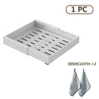Organizador de gabinete extraíble y expandible de alta resistencia, con 3 rieles silenciosos, ancho ajustable (30.99 cm - 51.99 cm), apto para gabinetes de cocina, estantes extraíbles de gabinete