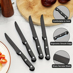 Juego de vajilla de acero inoxidable negro de 72 piezas, vajilla de acero inoxidable genuino, 60 piezas negro brillante, adecuado para 12 personas, juego de cubiertos de cuchillo, tenedor, cuchara, adecuado para bodas, fiestas, cumpleaños, restaurantes, a