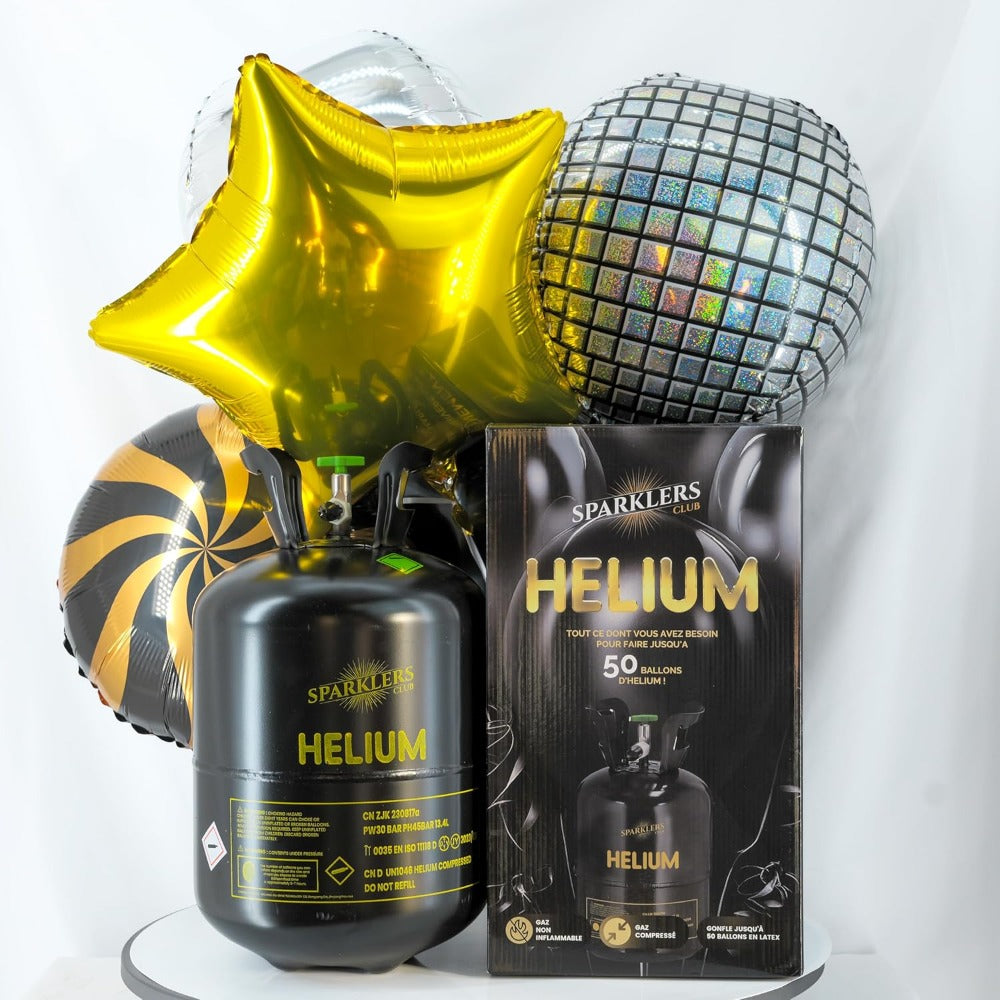 Botella Grande de Helio Gas Helio para 50 Globos - Cilindro Desechable Capacidad 0.40M3 - Ideal para Halloween, Navidad, Bodas, Cumpleaños, Fiestas - Haz que Tus Globos Floten con SPARKLERS CLUB