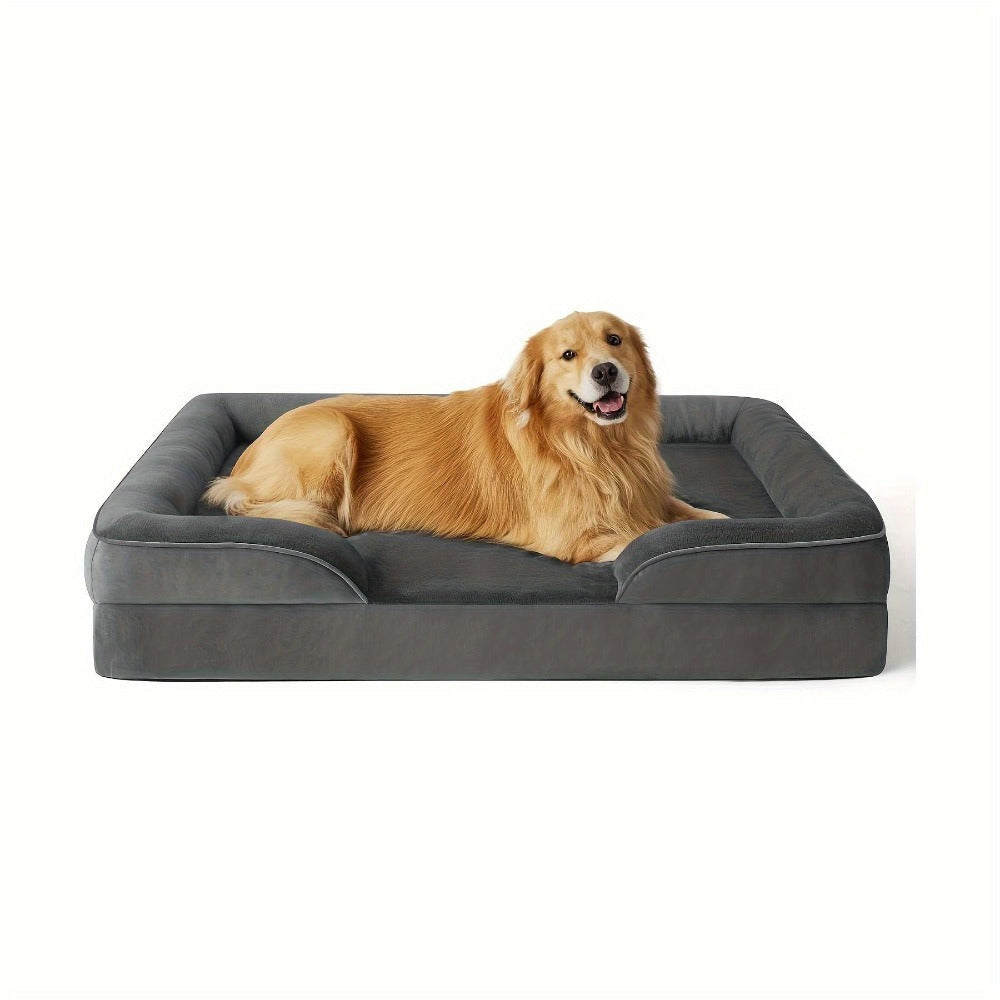 Cama Ortopédica para Perros con Espuma Viscoelástica | Soporte de Alta Densidad 65D | Acolchado de 10 cm de Grosor | Funda Removible Lavable a Máquina | Especial para Perros Medianos, Grandes y Senior